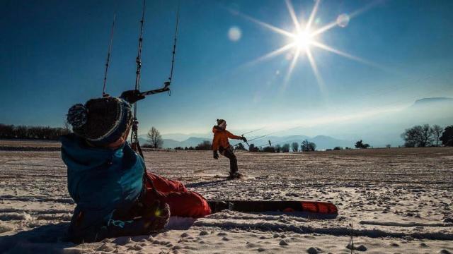 Snowkite au col de Manse