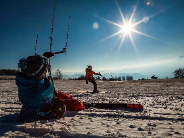 Snowkite au col de Manse