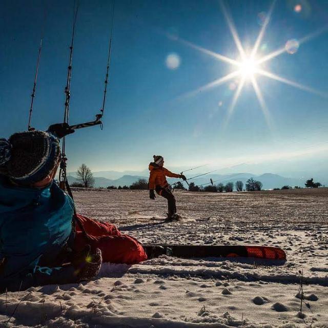 Snowkite au col de Manse