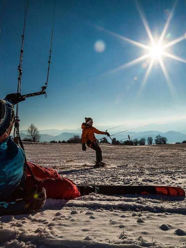 Snowkite au col de Manse