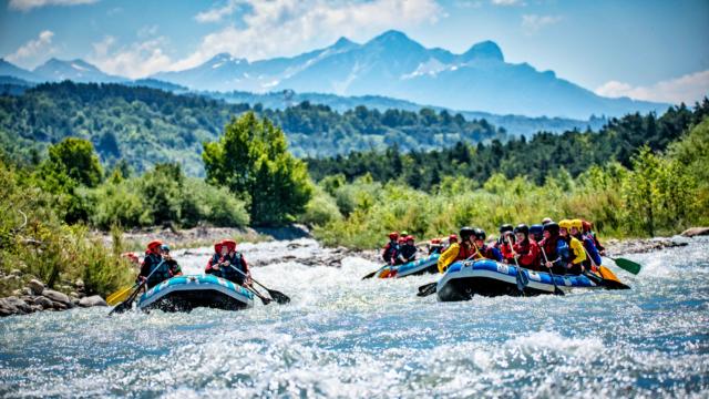 Rafting dans le Drac au printemps